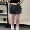 率性光澤 低腰工裝短褲