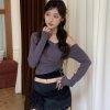 都會冷感 銀孔抽繩上衣(有胸墊