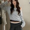 冷淡美學 斜肩大學t（真兩件式