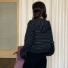 甜酷本色 條紋連帽外套
