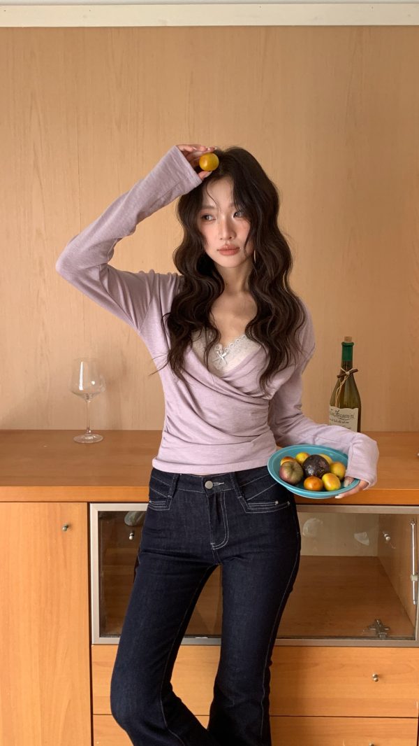 暗藏浪漫 v領真兩件(附蕾絲小可愛