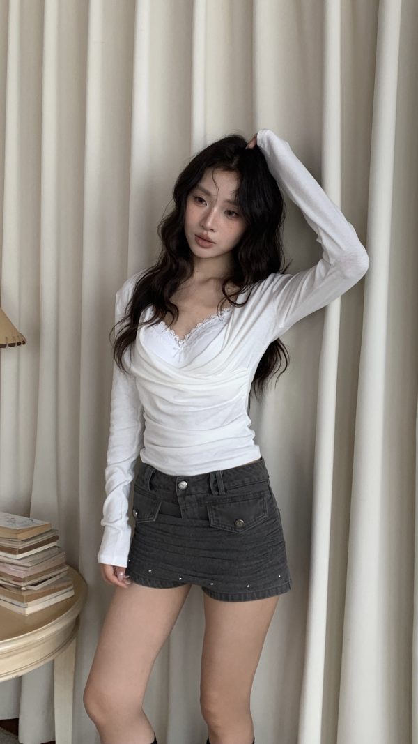 暗藏浪漫 v領真兩件(附蕾絲小可愛