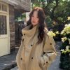 韓女必備 排扣風衣外套