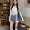 都會冷感 銀孔抽繩上衣(有胸墊