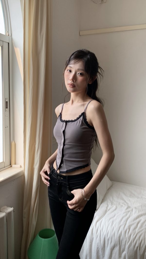 奶霜可可 排扣背心set(有胸墊