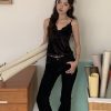 柔霧暖棕 絨面背心(有胸墊