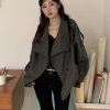 韓女必備 排扣風衣外套