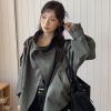韓女必備 排扣風衣外套