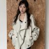 韓女必備 排扣風衣外套