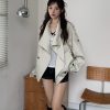 韓女必備 排扣風衣外套