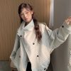 韓女必備 排扣風衣外套