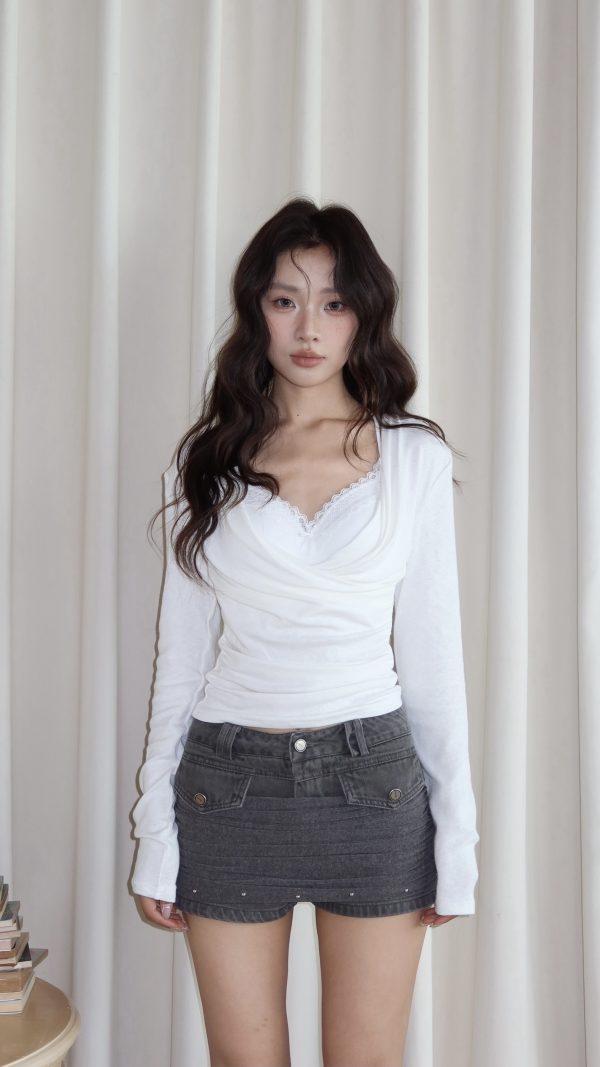 暗藏浪漫 v領真兩件(附蕾絲小可愛