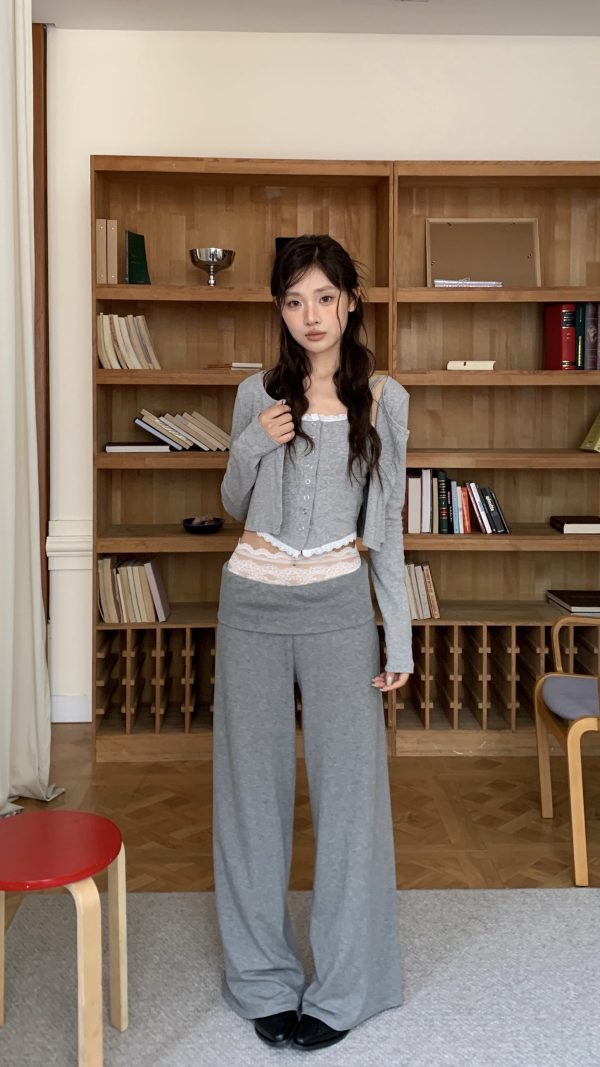 慵懶時分 蕾絲拼接棉褲