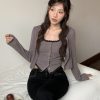 奶霜可可 排扣背心set(有胸墊