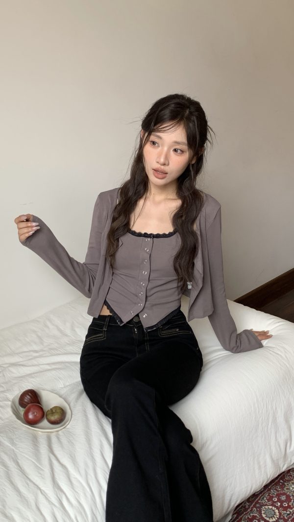 奶霜可可 排扣背心set(有胸墊